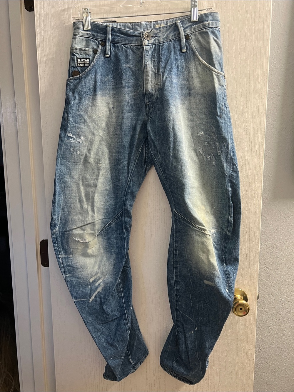 G-Star Relaxed Fit Distressed Blue Jeans